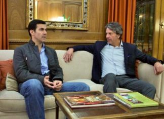 Encuentro del superintendente Juan Pazo con el gobernador de Salta