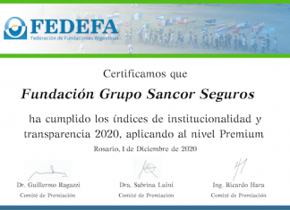 Premio FEDEFA 2020 para la Fundación Grupo Sancor Seguros fundacion grupo sancor seguros premio solidaridad fedefa