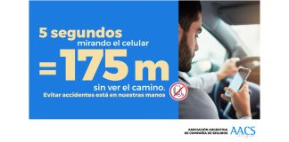 La AACS concientiza sobre el uso del celular mientras se conduce aacs campaña uso celular conducción