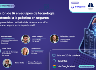 bdt global, la AACH y la Escuela de Seguros de Chile impulsan un webinar sobre adopción de IA en equipos de tecnología bdt-global-aach-escuela-seguros-webinar-regional